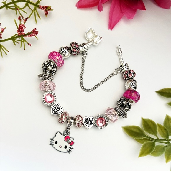 Hello Kitty 925 Sterling Silver Charm Bracelet NEW - Picture 6 of 10